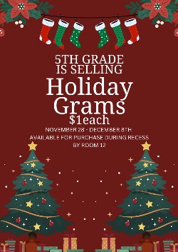 5th Grade Holiday Grams
